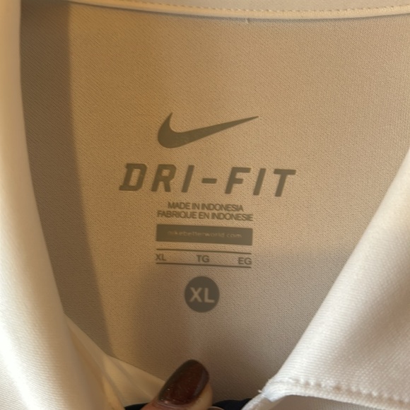 Nike Dry-Fit polo shirt with WV logo, size XL, white w/ blue logo and on sleeve - Picture 3 of 7